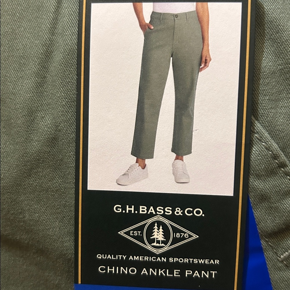 G.H. Bass&Co. Chino Ankle Pant Green size 10 Cotton NWT